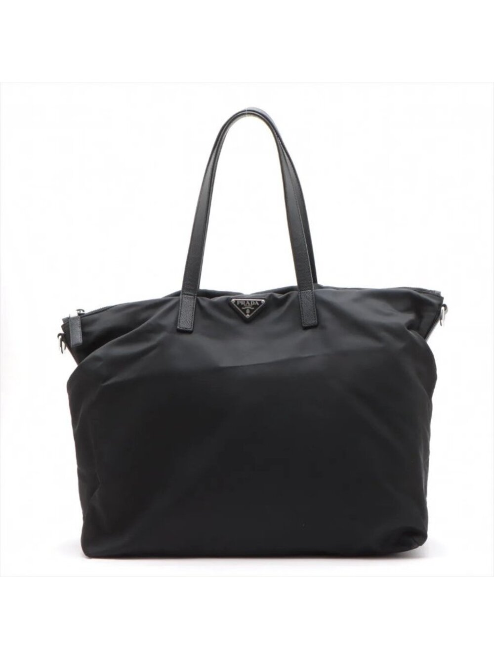 Prada Tessuto Nylon Leather Tote Shoulder Black